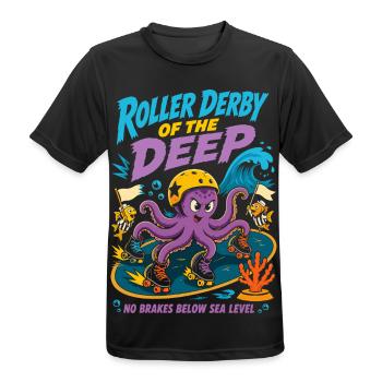 Roller Derby of the Deep Sea - Men's Breathable T-Shirt - black - Front - AI Model Male 178 light (178cm)