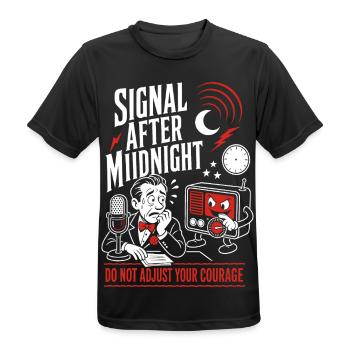 Signal After Midnight Radio Horror - Men's Breathable T-Shirt - black - Front - AI Model Male 178 light (178cm)