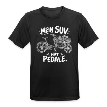 Mein SUV hat Pedale - Männer T-Shirt atmungsaktiv - Schwarz - Vorne - AI Model Male 178 light (178cm)