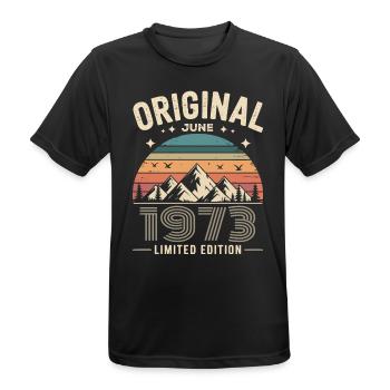 Juni 1973 – Legende der Gipfel und Berge - Männer T-Shirt atmungsaktiv - Schwarz - Vorne - AI Model Male 178 light (178cm)