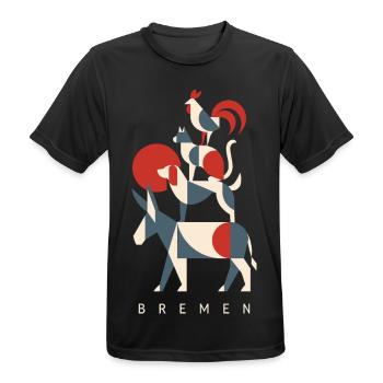 Bremer Stadtmusikanten Bremen Geometric Shapes - Männer T-Shirt atmungsaktiv - Schwarz - Vorne - AI Model Male 178 light (178cm)