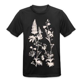WIESENPFLANZEN - Männer T-Shirt atmungsaktiv - Schwarz - Vorne - AI Model Male 178 light (178cm)