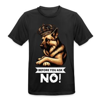 Avant de demander aux bergers allemands - T-shirt respirant Homme - noir - Devant - AI Model Male 178 light (178cm)