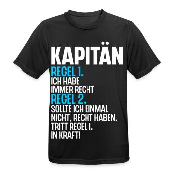 Kapitän Boot Schiff Segeln Segler Segelboot - Männer T-Shirt atmungsaktiv - Schwarz - Vorne - AI Model Male 178 light (178cm)