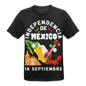 Mexiko Stolz & Heimat Mexikaner Mexico Flagge - Männer T-Shirt atmungsaktiv - Schwarz - Vorne - AI Model Male 178 light (178cm)