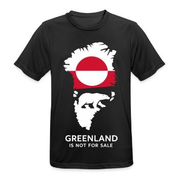 Greenland Polar Bear Flag Arctic Nature Gift - Men's Breathable T-Shirt - black - Front - AI Model Male 178 light (178cm)