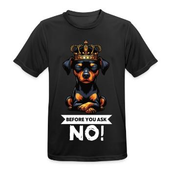 Before You Ask Miniature Pinscher Pinscher Pinscher Dog - Men's Breathable T-Shirt - black - Front - AI Model Male 178 light (178cm)