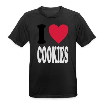 I love COOKIES (Farben anpassbar!) - Männer T-Shirt atmungsaktiv - Schwarz - Vorne - AI Model Male 178 light (178cm)