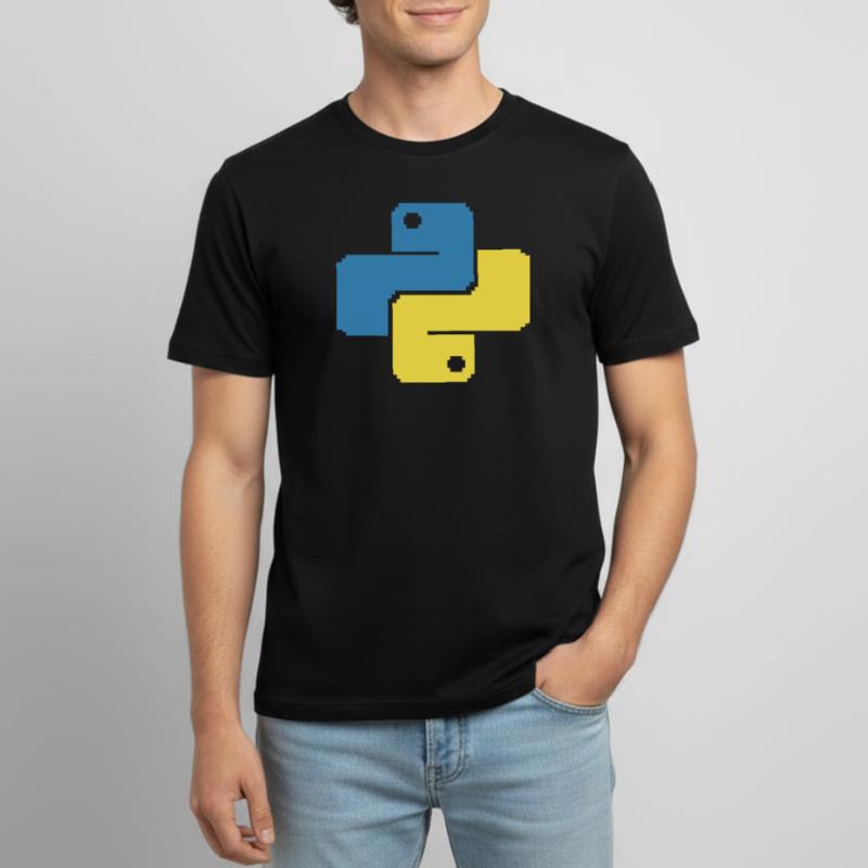 Python Pixelart Männer T-Shirt atmungsaktiv