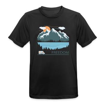 camping - Men's Breathable T-Shirt - black - Front - AI Model Male 178 light (178cm)