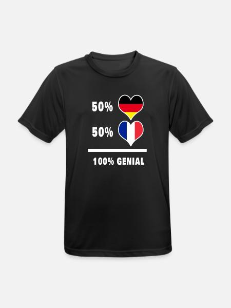 Deutschland und Frankreich genial / Geschenk - Männer T-Shirt atmungsaktiv - Schwarz