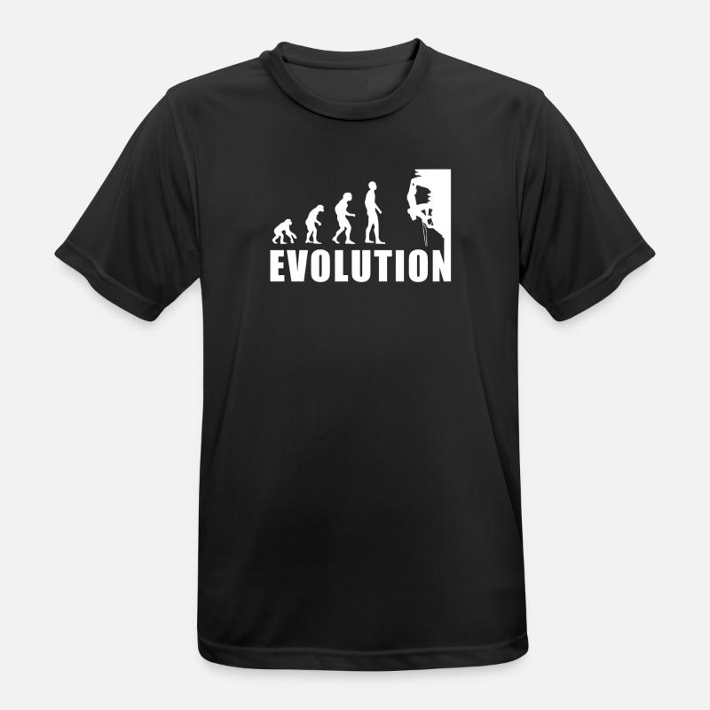 EVOLUTION Klettern Bergsteigen Climbing Geschenk - Männer T-Shirt atmungsaktiv - Schwarz