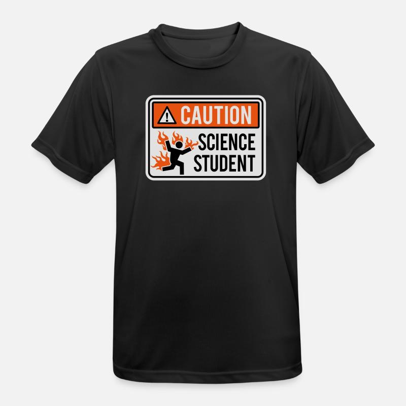 Caution science student - physics / chemistry - Men's Breathable T-Shirt - black