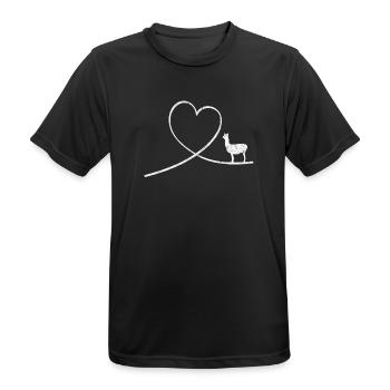 Lama Alpaka Tiere Haustier Geschenk Geschenkidee - Männer T-Shirt atmungsaktiv - Schwarz - Vorne - AI Model Male 178 light (178cm)