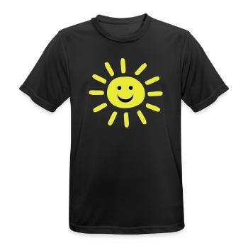 Smiley Summer Sun - Männer T-Shirt atmungsaktiv - Schwarz - Vorne - AI Model Male 178 light (178cm)