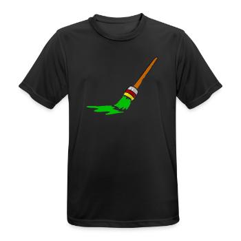 Urban Graffiti Brush Design - Men's Breathable T-Shirt - black - Front - AI Model Male 178 light (178cm)