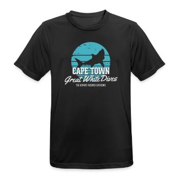 Cape Town Great White Shark Dives - Men's Breathable T-Shirt - black - Front - AI Model Male 178 light (178cm)