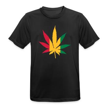 Cannabis Rasta - Men's Breathable T-Shirt - black - Front - AI Model Male 178 light (178cm)