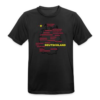 deutschland land karte - Männer T-Shirt atmungsaktiv - Schwarz - Vorne - AI Model Male 178 light (178cm)