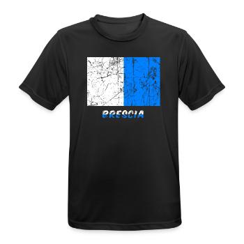 Brescia flag Fahne Flagge flag bandera drapeau - Men's Breathable T-Shirt - black - Front - AI Model Male 178 light (178cm)