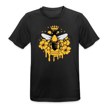 A bee with a crown - Men's Breathable T-Shirt - black - Front - AI Model Male 178 light (178cm)