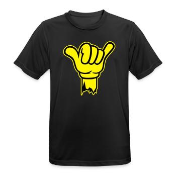 hand shaka finger - Männer T-Shirt atmungsaktiv - Schwarz - Vorne - AI Model Male 178 light (178cm)