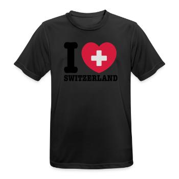 switzerland - Men's Breathable T-Shirt - black - Front - AI Model Male 178 light (178cm)