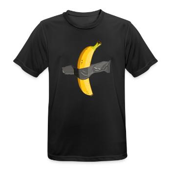 Art de la banane scotché - T-shirt respirant Homme - noir - Devant - AI Model Male 178 light (178cm)