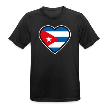 kuba flagge herz - Männer T-Shirt atmungsaktiv - Schwarz - Vorne - AI Model Male 178 light (178cm)