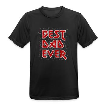 Best Dad Ever metal rock cool saying red father - Men's Breathable T-Shirt - black - Front - AI Model Male 178 light (178cm)