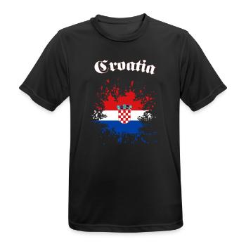 Kroatien Splatter Croatia - Männer T-Shirt atmungsaktiv - Schwarz - Vorne - AI Model Male 178 light (178cm)