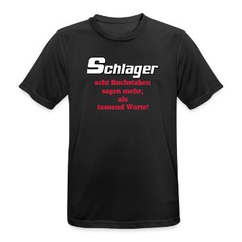 Schlager Party , Schlager Musik , Schlager Worte - Männer T-Shirt atmungsaktiv - Schwarz - Vorne - AI Model Male 178 light (178cm)