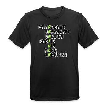 Rente Rentner Rentnerin Feierabend geschafft(25) - Männer T-Shirt atmungsaktiv - Schwarz - Vorne - AI Model Male 178 light (178cm)