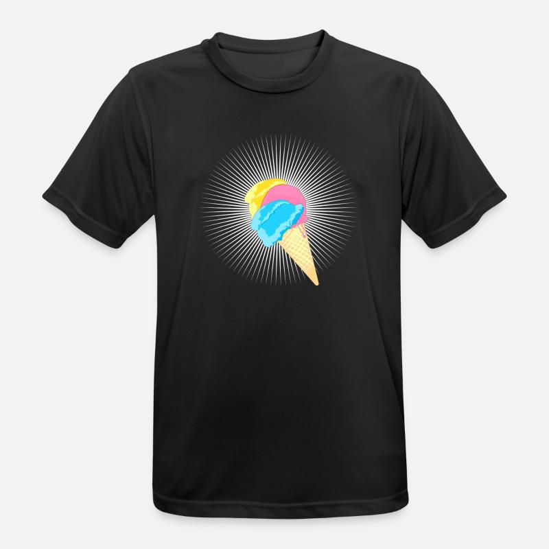 Eis Eistüte Eiskrem Softeis Waffel Strahlen - Männer T-Shirt atmungsaktiv - Schwarz