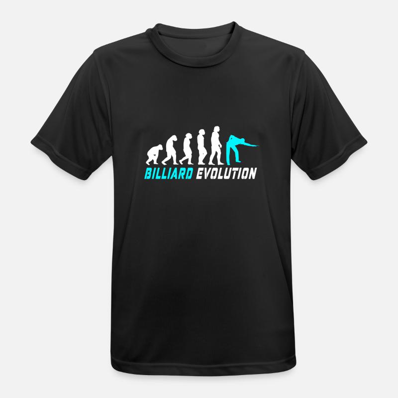 Billard Evolution Design / Geschenkidee - Männer T-Shirt atmungsaktiv - Schwarz