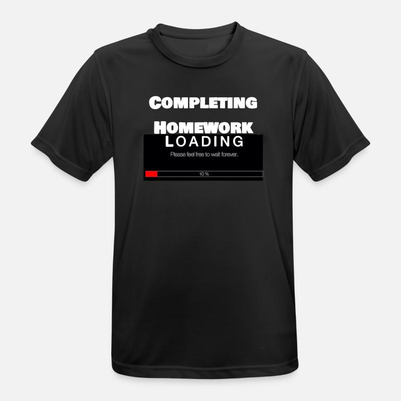 Scrolling Loading Bar University Funny Print - Men's Breathable T-Shirt - black