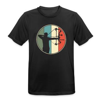 Archery Archery Retro - Men's Breathable T-Shirt - black - Front - AI Model Male 178 light (178cm)