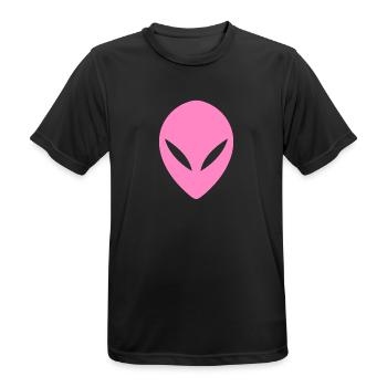 Ufo Alien Head Pink - Men's Breathable T-Shirt - black - Front - AI Model Male 178 light (178cm)