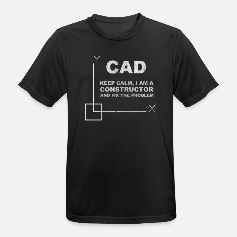 CAD Keep Calm Constructor Engineering - Men's Breathable T-Shirt - black