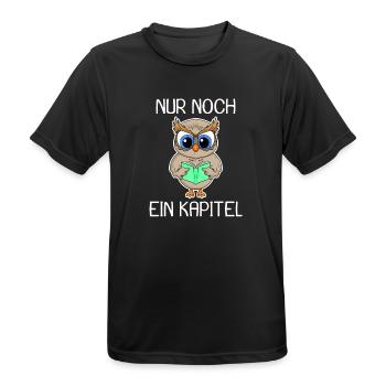 Eule Lesen Buch Bücher - Männer T-Shirt atmungsaktiv - Schwarz - Vorne - AI Model Male 178 light (178cm)