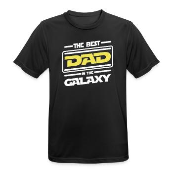 The best Dad in the galaxy - Parody humor - Men's Breathable T-Shirt - black - Front - AI Model Male 178 light (178cm)