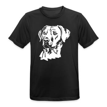 Rhodesian Ridgeback Kopf "Black Edition" - Männer T-Shirt atmungsaktiv - Schwarz - Vorne - AI Model Male 178 light (178cm)
