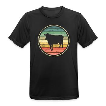 Vache Vaches - T-shirt respirant Homme - noir - Devant - AI Model Male 178 light (178cm)