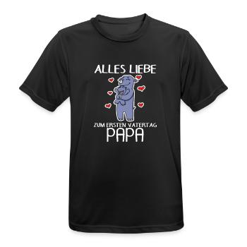 Vatertag - erster Vatertag - Männer T-Shirt atmungsaktiv - Schwarz - Vorne - AI Model Male 178 light (178cm)