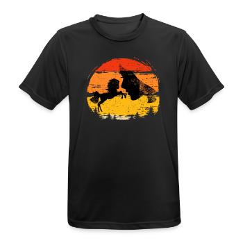 Équitation pour les chuchoteurs de chevaux, équitation pour débutants - T-shirt respirant Homme - noir - Devant - AI Model Male 178 light (178cm)