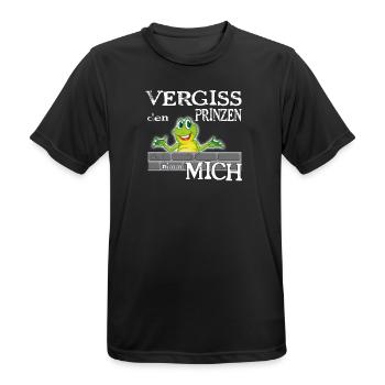 Frosch König textile Geschenkidee - Männer T-Shirt atmungsaktiv - Schwarz - Vorne - AI Model Male 178 light (178cm)