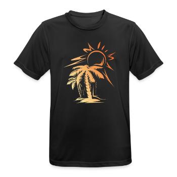 palm beach Symbol Strand Sonne Geschenk Idee - Männer T-Shirt atmungsaktiv - Schwarz - Vorne - AI Model Male 178 light (178cm)