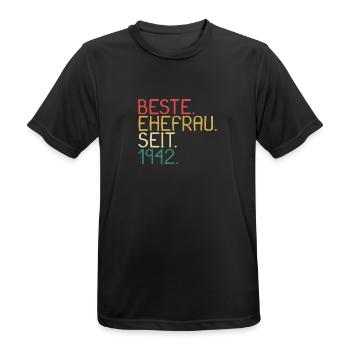 Beste Ehefrau Seit 1942 - Jahrestag Geschenk - Männer T-Shirt atmungsaktiv - Schwarz - Vorne - AI Model Male 178 light (178cm)