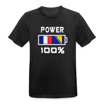 Bosnia and Herzegovina and France 100% Power - Men's Breathable T-Shirt - black - Front - AI Model Male 178 light (178cm)