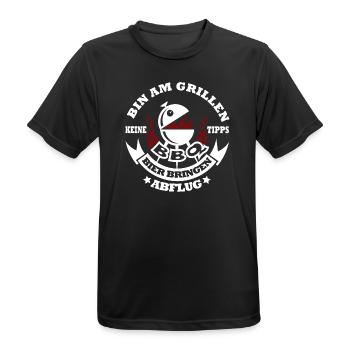 Grill-Motiv mit Bier-Design - Männer T-Shirt atmungsaktiv - Schwarz - Vorne - AI Model Male 178 light (178cm)